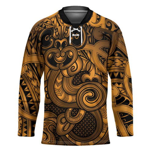 Aotearoa Maori Hei Tiki Hockey Jersey Koura Kowhaiwhai Puhoro Motif