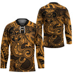 Aotearoa Maori Hei Tiki Hockey Jersey Koura Kowhaiwhai Puhoro Motif