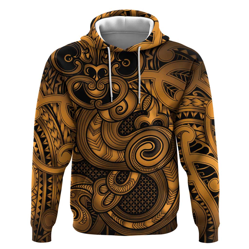 Aotearoa Maori Hei Tiki Hoodie Koura Kowhaiwhai Puhoro Motif