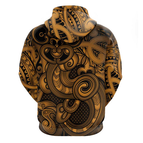 Aotearoa Maori Hei Tiki Hoodie Koura Kowhaiwhai Puhoro Motif