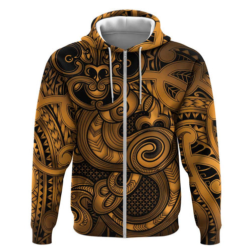Aotearoa Maori Hei Tiki Hoodie Koura Kowhaiwhai Puhoro Motif