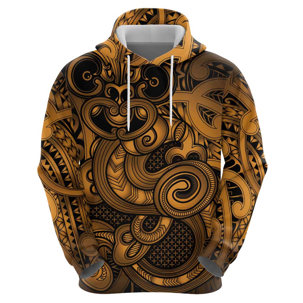 Aotearoa Maori Hei Tiki Hoodie Koura Kowhaiwhai Puhoro Motif