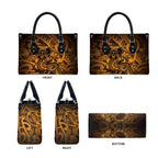 Aotearoa Maori Hei Tiki Leather Bag Koura Kowhaiwhai Puhoro Motif