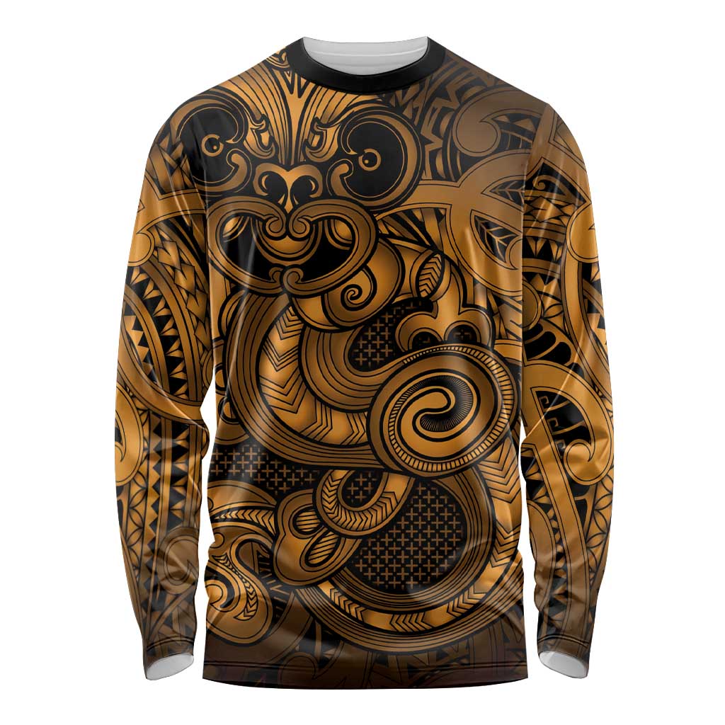 Aotearoa Maori Hei Tiki Long Sleeve Shirt Koura Kowhaiwhai Puhoro Motif