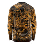 Aotearoa Maori Hei Tiki Long Sleeve Shirt Koura Kowhaiwhai Puhoro Motif