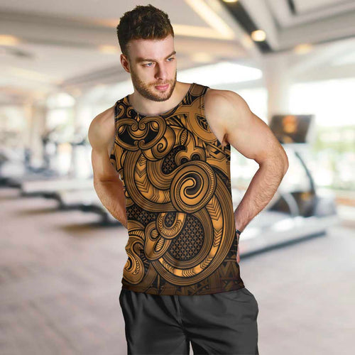 Aotearoa Maori Hei Tiki Men Tank Top Koura Kowhaiwhai Puhoro Motif