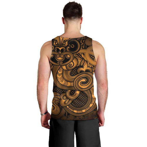 Aotearoa Maori Hei Tiki Men Tank Top Koura Kowhaiwhai Puhoro Motif