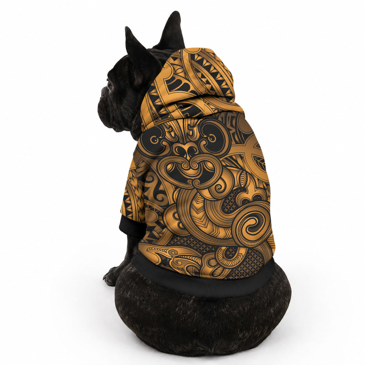 Aotearoa Maori Hei Tiki Pet Hoodie Koura Kowhaiwhai Puhoro Motif