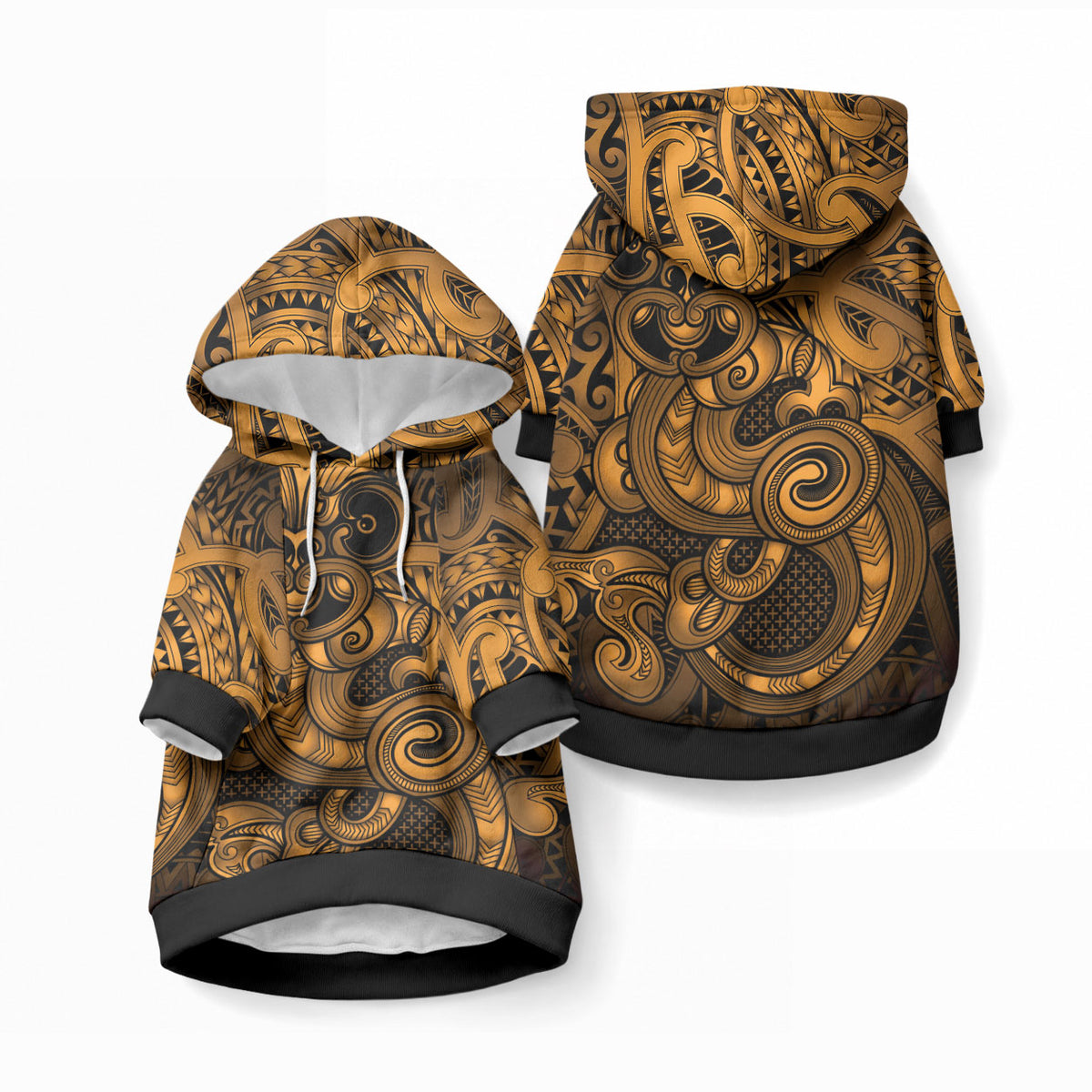 Aotearoa Maori Hei Tiki Pet Hoodie Koura Kowhaiwhai Puhoro Motif