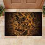Aotearoa Maori Hei Tiki Rubber Doormat Koura Kowhaiwhai Puhoro Motif