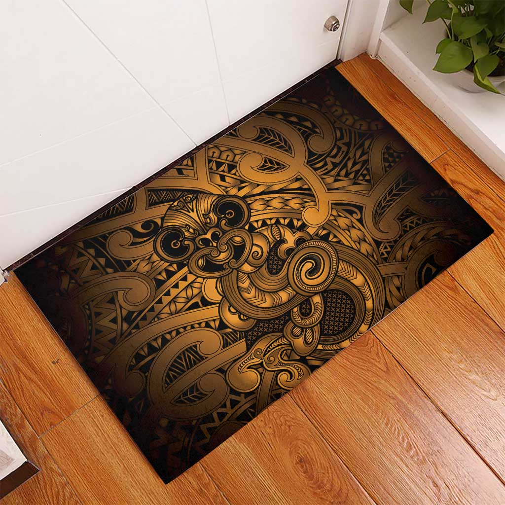 Aotearoa Maori Hei Tiki Rubber Doormat Koura Kowhaiwhai Puhoro Motif