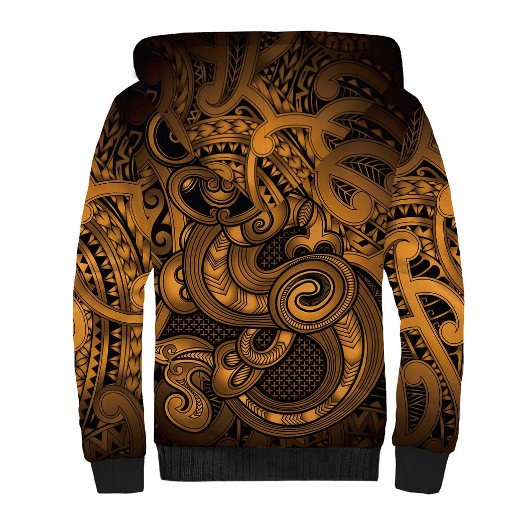 Aotearoa Maori Hei Tiki Sherpa Hoodie Koura Kowhaiwhai Puhoro Motif