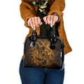 Aotearoa Maori Hei Tiki Shoulder Handbag Koura Kowhaiwhai Puhoro Motif