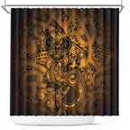 Aotearoa Maori Hei Tiki Shower Curtain Koura Kowhaiwhai Puhoro Motif