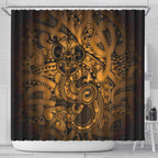 Aotearoa Maori Hei Tiki Shower Curtain Koura Kowhaiwhai Puhoro Motif
