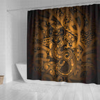 Aotearoa Maori Hei Tiki Shower Curtain Koura Kowhaiwhai Puhoro Motif