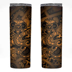 Aotearoa Maori Hei Tiki Skinny Tumbler Koura Kowhaiwhai Puhoro Motif