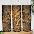 Aotearoa Maori Hei Tiki Skinny Tumbler Koura Kowhaiwhai Puhoro Motif