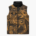 Aotearoa Maori Hei Tiki Sleeveless Puffer Jacket Koura Kowhaiwhai Puhoro Motif