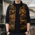 Aotearoa Maori Hei Tiki Sleeveless Puffer Jacket Koura Kowhaiwhai Puhoro Motif