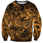 Aotearoa Maori Hei Tiki Sweatshirt Koura Kowhaiwhai Puhoro Motif