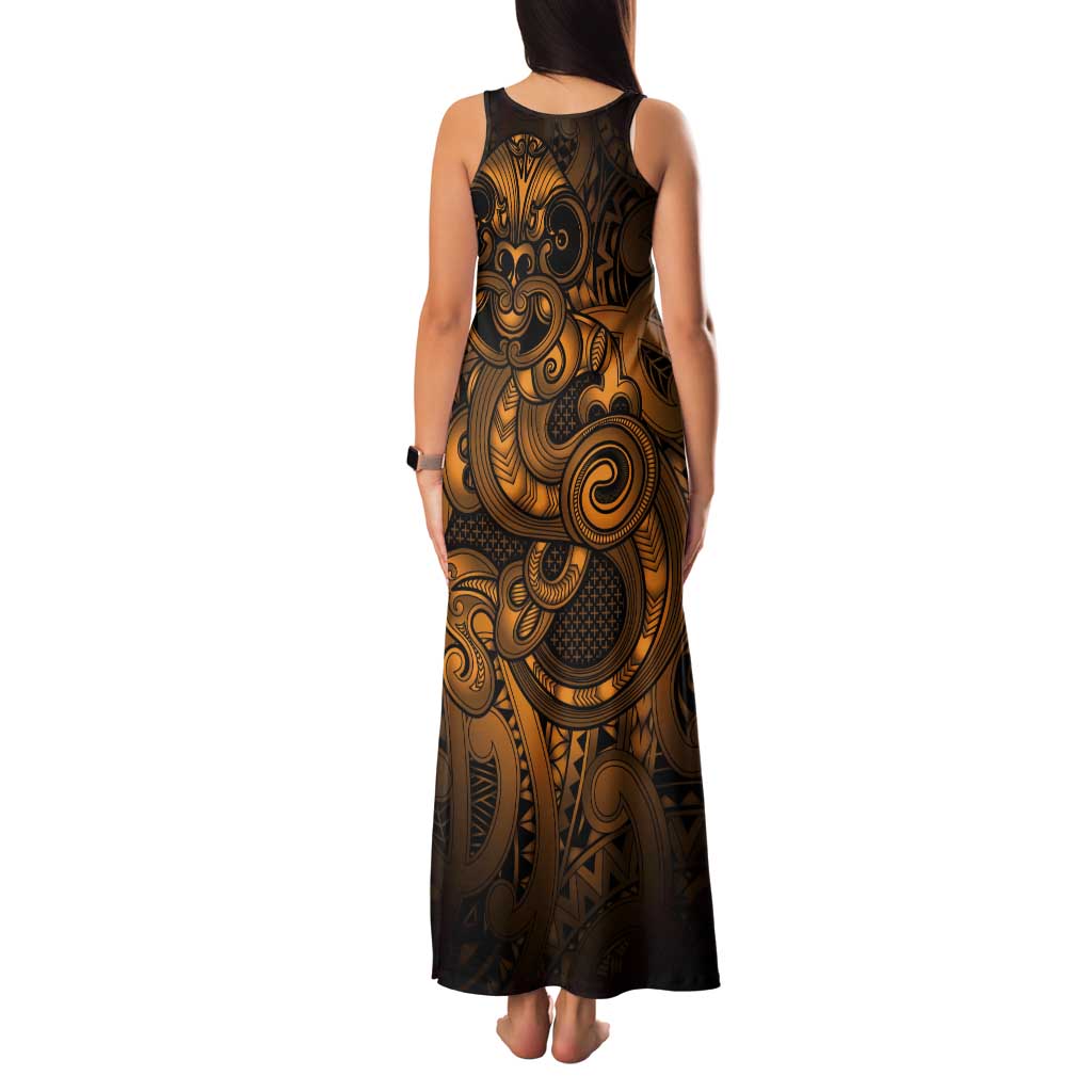 Aotearoa Maori Hei Tiki Tank Maxi Dress Koura Kowhaiwhai Puhoro Motif