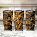 Aotearoa Maori Hei Tiki Tumbler Cup Koura Kowhaiwhai Puhoro Motif