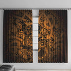 Aotearoa Maori Hei Tiki Window Curtain Koura Kowhaiwhai Puhoro Motif
