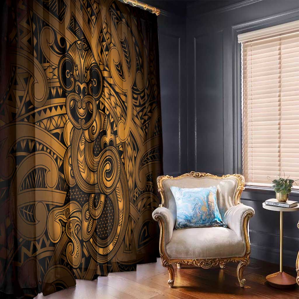 Aotearoa Maori Hei Tiki Window Curtain Koura Kowhaiwhai Puhoro Motif