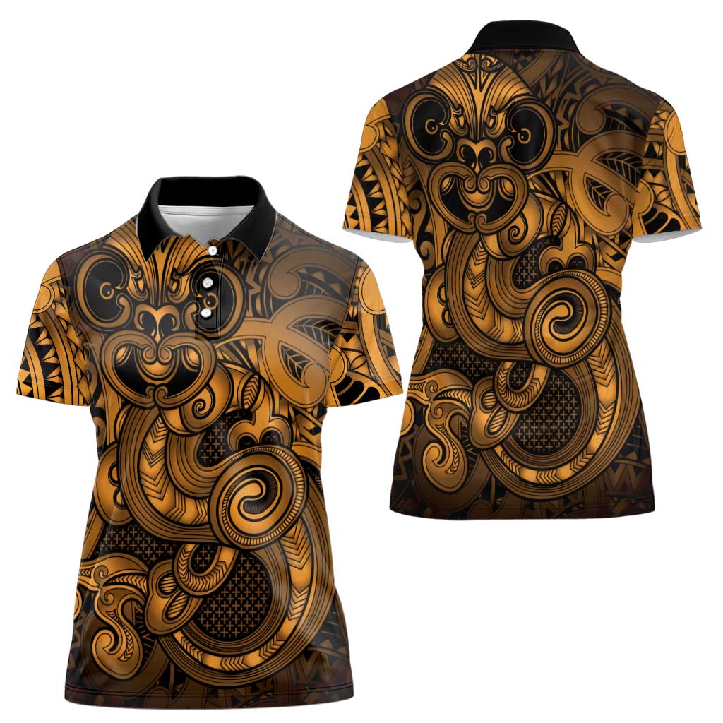 Aotearoa Maori Hei Tiki Women Polo Shirt Koura Kowhaiwhai Puhoro Motif