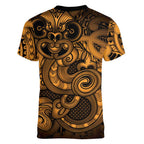 Aotearoa Maori Hei Tiki Women V-Neck T-Shirt Koura Kowhaiwhai Puhoro Motif