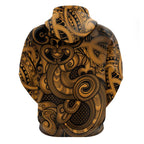 Aotearoa Maori Hei Tiki Zip Hoodie Koura Kowhaiwhai Puhoro Motif