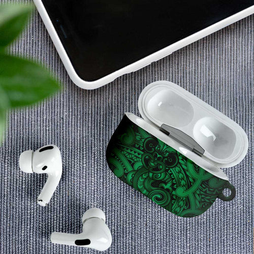 Aotearoa Maori Hei Tiki AirPods Case Kakariki Kowhaiwhai Puhoro Motif