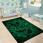 Aotearoa Maori Hei Tiki Area Rug Kakariki Kowhaiwhai Puhoro Motif