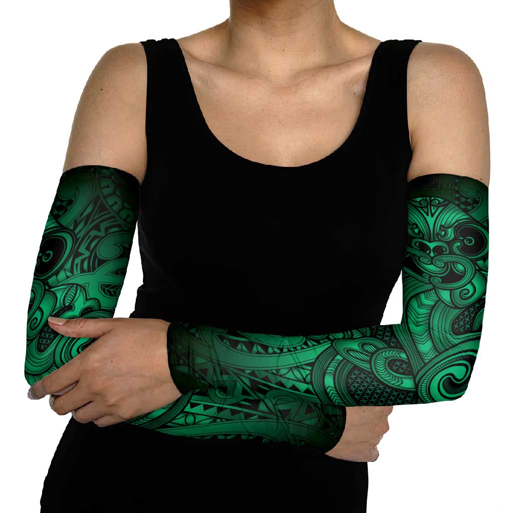 Aotearoa Maori Hei Tiki Arm Sleeves Kakariki Kowhaiwhai Puhoro Motif
