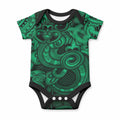 Aotearoa Maori Hei Tiki Baby Onesie Kakariki Kowhaiwhai Puhoro Motif