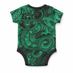 Aotearoa Maori Hei Tiki Baby Onesie Kakariki Kowhaiwhai Puhoro Motif