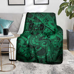 Aotearoa Maori Hei Tiki Blanket Kakariki Kowhaiwhai Puhoro Motif