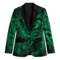 Aotearoa Maori Hei Tiki Blazer Kakariki Kowhaiwhai Puhoro Motif