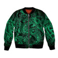 Aotearoa Maori Hei Tiki Bomber Jacket Kakariki Kowhaiwhai Puhoro Motif