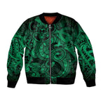 Aotearoa Maori Hei Tiki Bomber Jacket Kakariki Kowhaiwhai Puhoro Motif