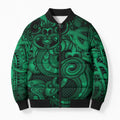 Aotearoa Maori Hei Tiki Bomber Puffer Jacket Kakariki Kowhaiwhai Puhoro Motif