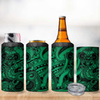 Aotearoa Maori Hei Tiki 4 in 1 Can Cooler Tumbler Kakariki Kowhaiwhai Puhoro Motif