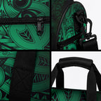 Aotearoa Maori Hei Tiki Duffle Bag Kakariki Kowhaiwhai Puhoro Motif