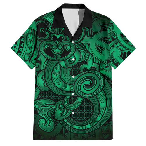 Aotearoa Maori Hei Tiki Family Matching Mermaid Dress and Hawaiian Shirt Kakariki Kowhaiwhai Puhoro Motif