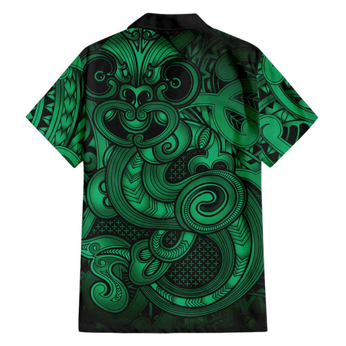 Aotearoa Maori Hei Tiki Family Matching Mermaid Dress and Hawaiian Shirt Kakariki Kowhaiwhai Puhoro Motif