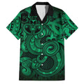Aotearoa Maori Hei Tiki Family Matching Puletasi and Hawaiian Shirt Kakariki Kowhaiwhai Puhoro Motif