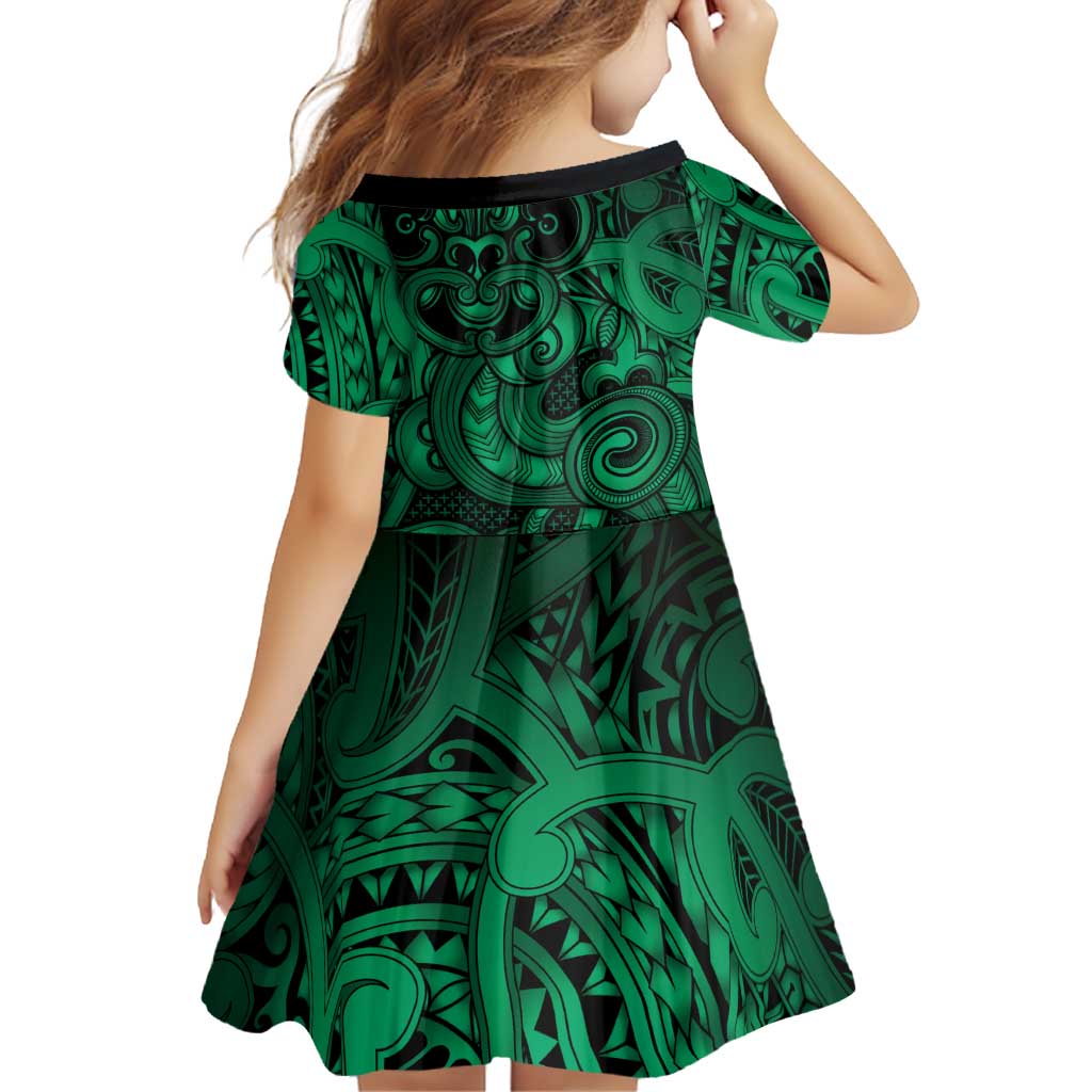 Aotearoa Maori Hei Tiki Family Matching Tank Maxi Dress and Hawaiian Shirt Kakariki Kowhaiwhai Puhoro Motif