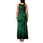 Aotearoa Maori Hei Tiki Family Matching Tank Maxi Dress and Hawaiian Shirt Kakariki Kowhaiwhai Puhoro Motif