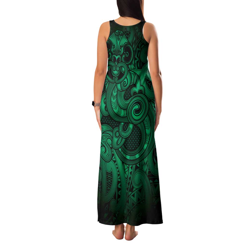 Aotearoa Maori Hei Tiki Family Matching Tank Maxi Dress and Hawaiian Shirt Kakariki Kowhaiwhai Puhoro Motif